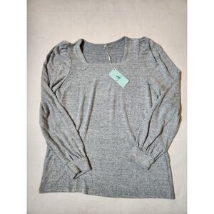 WIHOLL Women’s Long Sleeve Knit Top Size Medium Gray